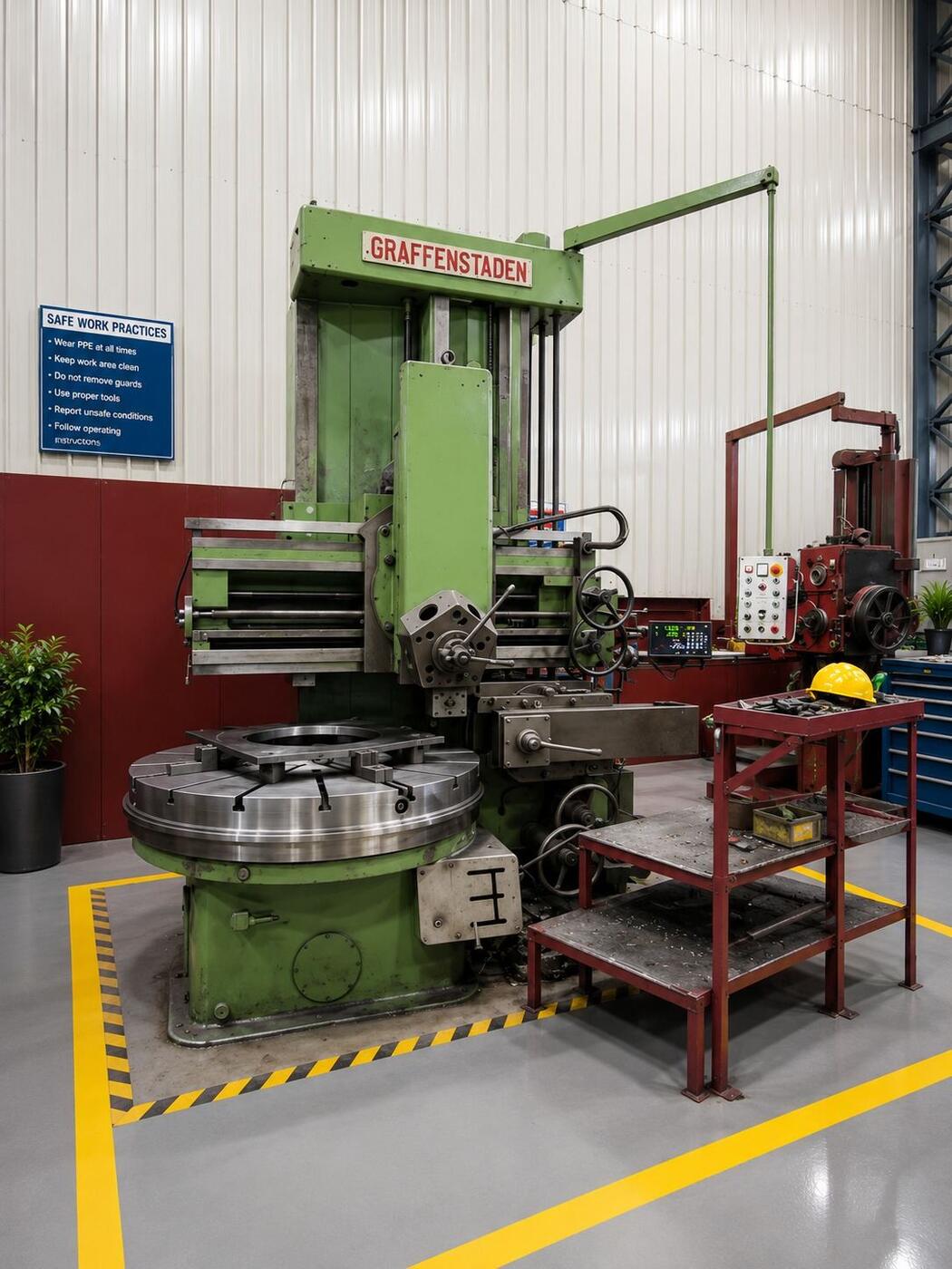 Vertical Turning Lathe in Operation